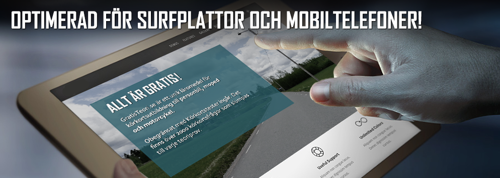 Nu anpassad för surfplatter och mobiltelefoner | GratisTeori.se